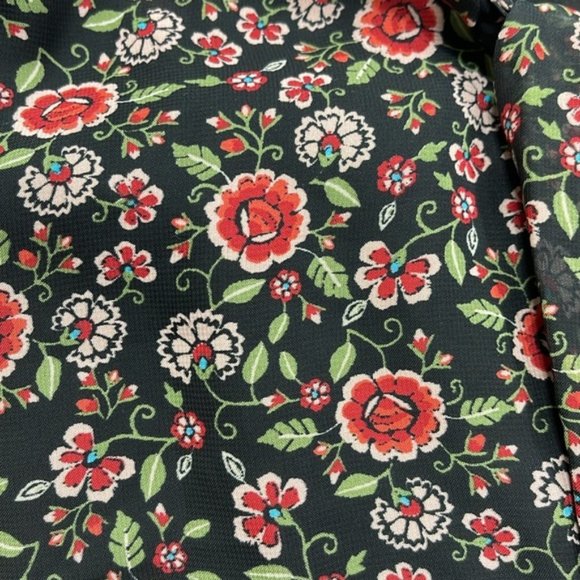 Pleione Tie Front Floral Flutter Sleeve Blouse - Picture 7 of 7